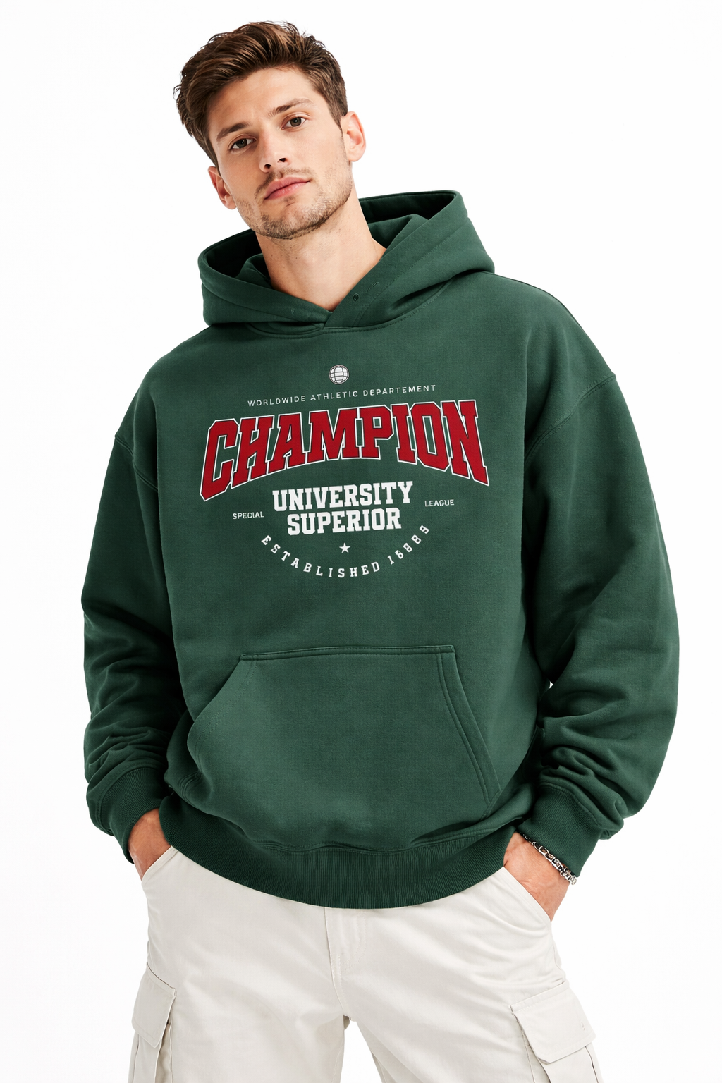 CHAMPION-Oversize Fleeced Hoodie