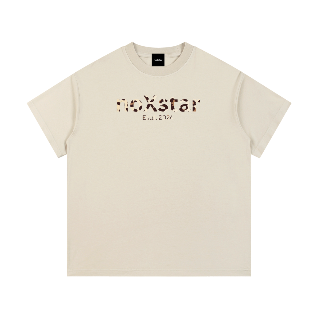 leopardPrint-Vintage Wash Cotton T-Shirt