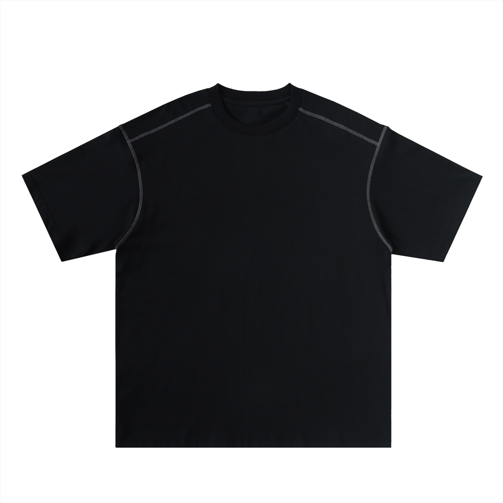 Oversized Contrast-Stitched Cotton Tee