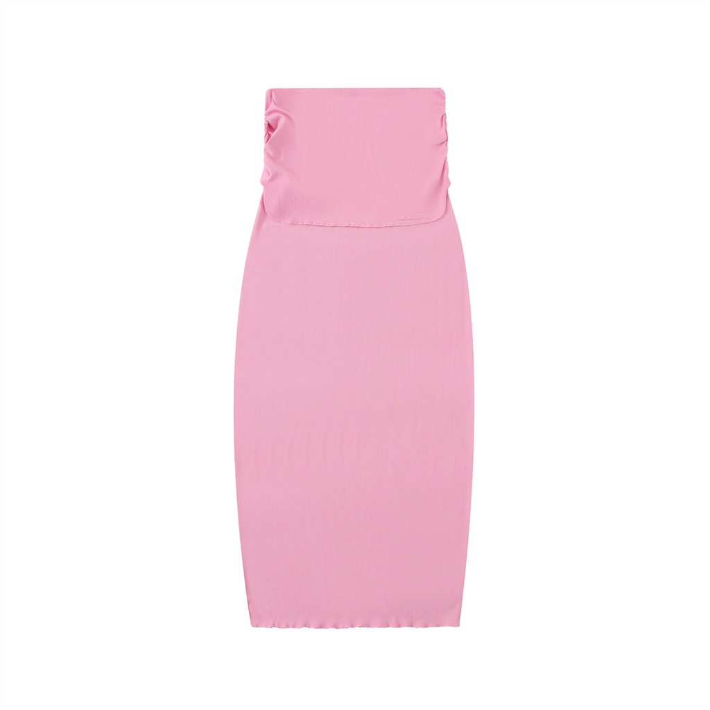 Dyed Washed Straight Hip-Hugging Slim Maxi Skirt