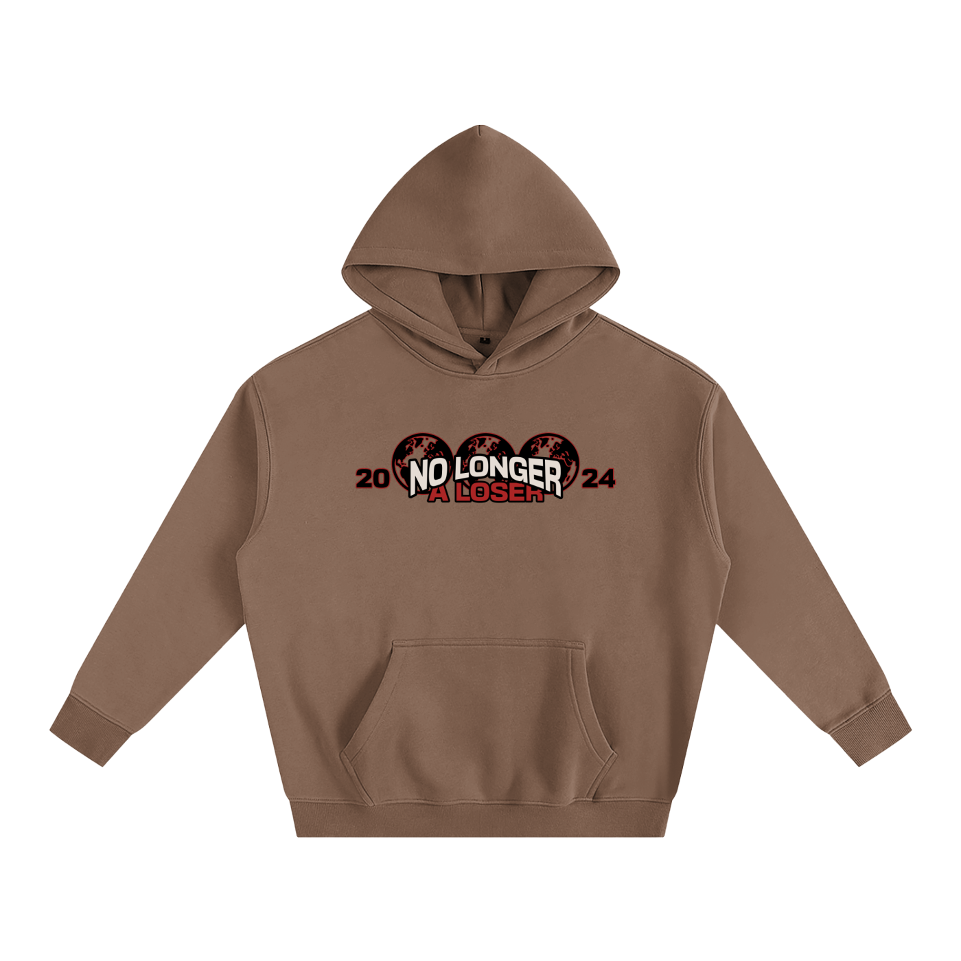 Printed-Oversize Fleeced Hoodie