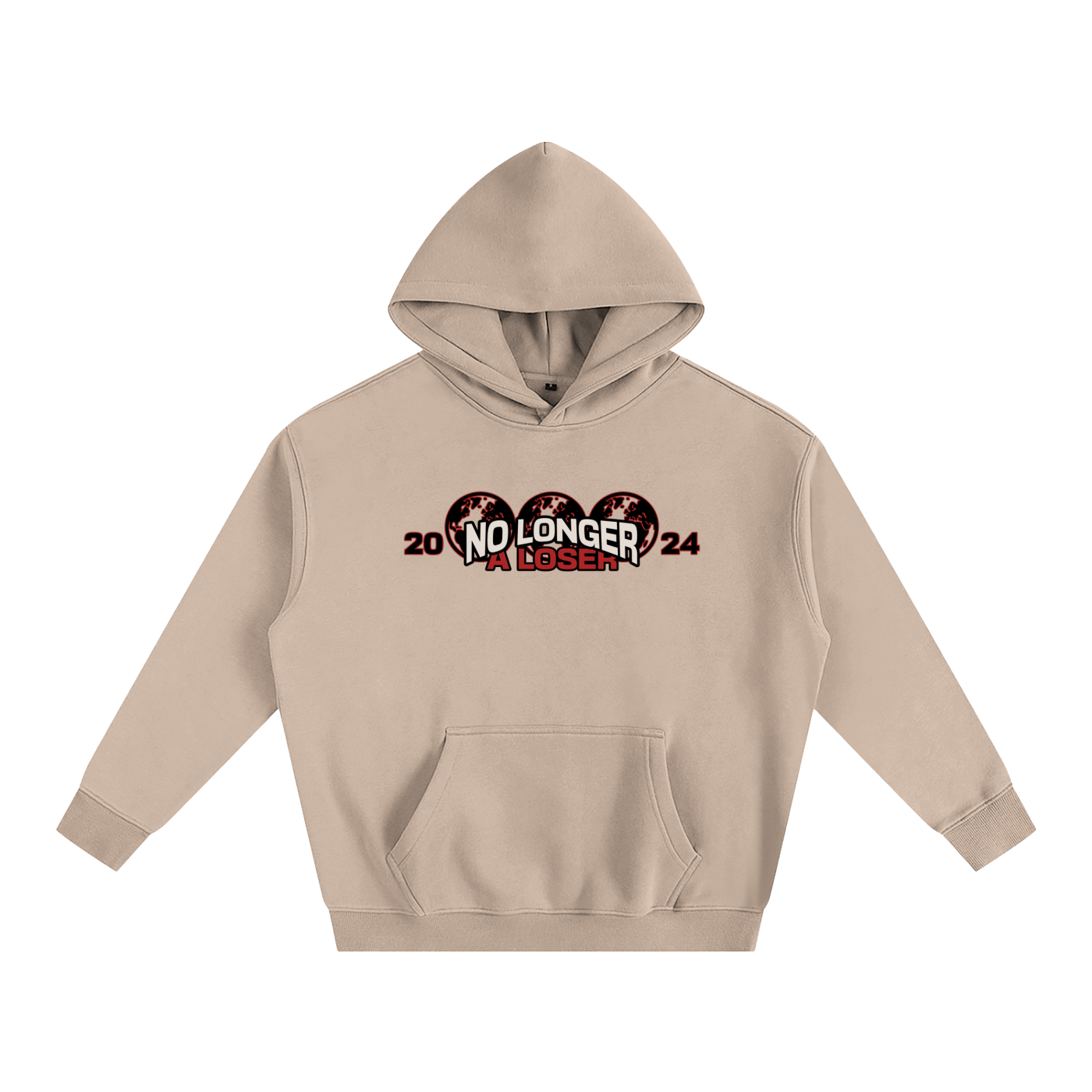 Printed-Oversize Fleeced Hoodie