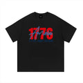 1776 Essential Cotton T-Shirt with America Freedom Graphic - Black / S - T-Shirt