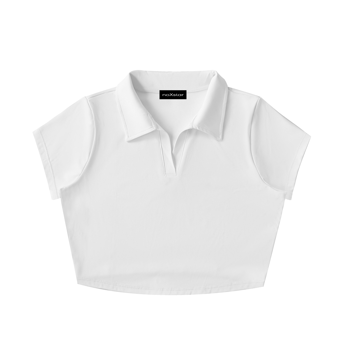 V-Neck Lapel Crop Top