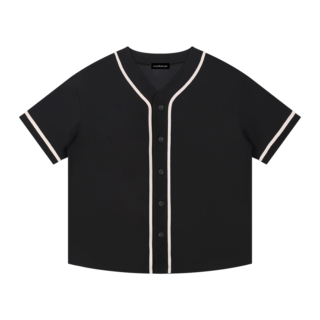 Contrast Piped Button-Up Jersey