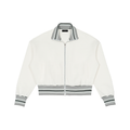 Striped Rib Collar Zip Jacket