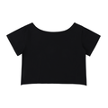 Off-Shoulder Rolled Hem Cotton T-Shirt