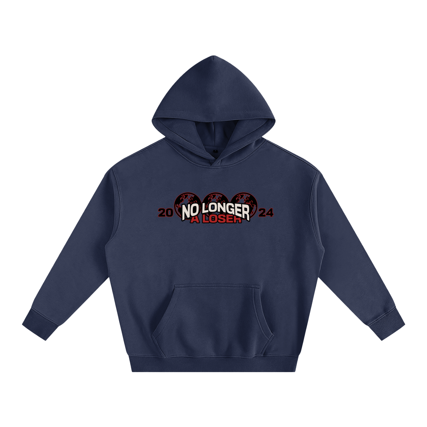 Printed-Oversize Fleeced Hoodie
