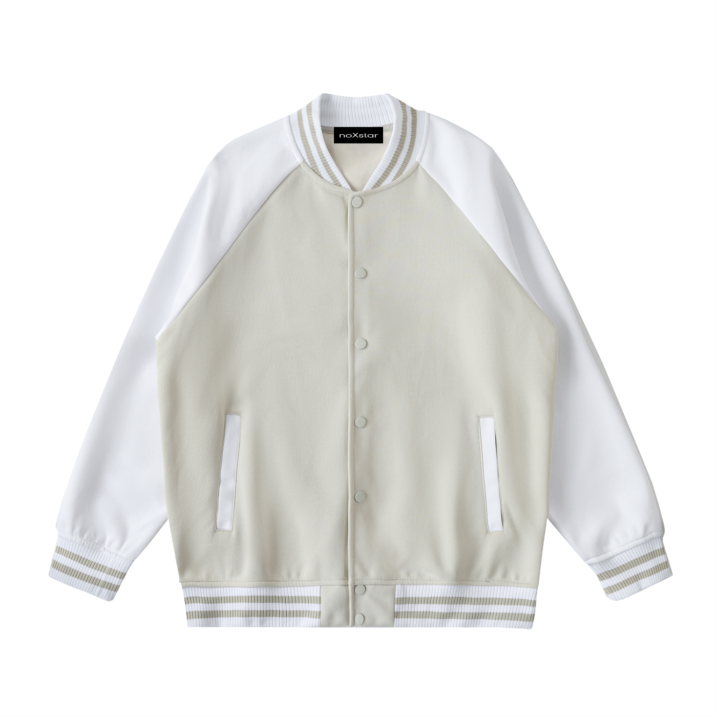 Two Tone Raglan Sleeve Varsity Jacket