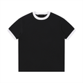 Contrast Edge Ribbed Crewneck T-Shirt