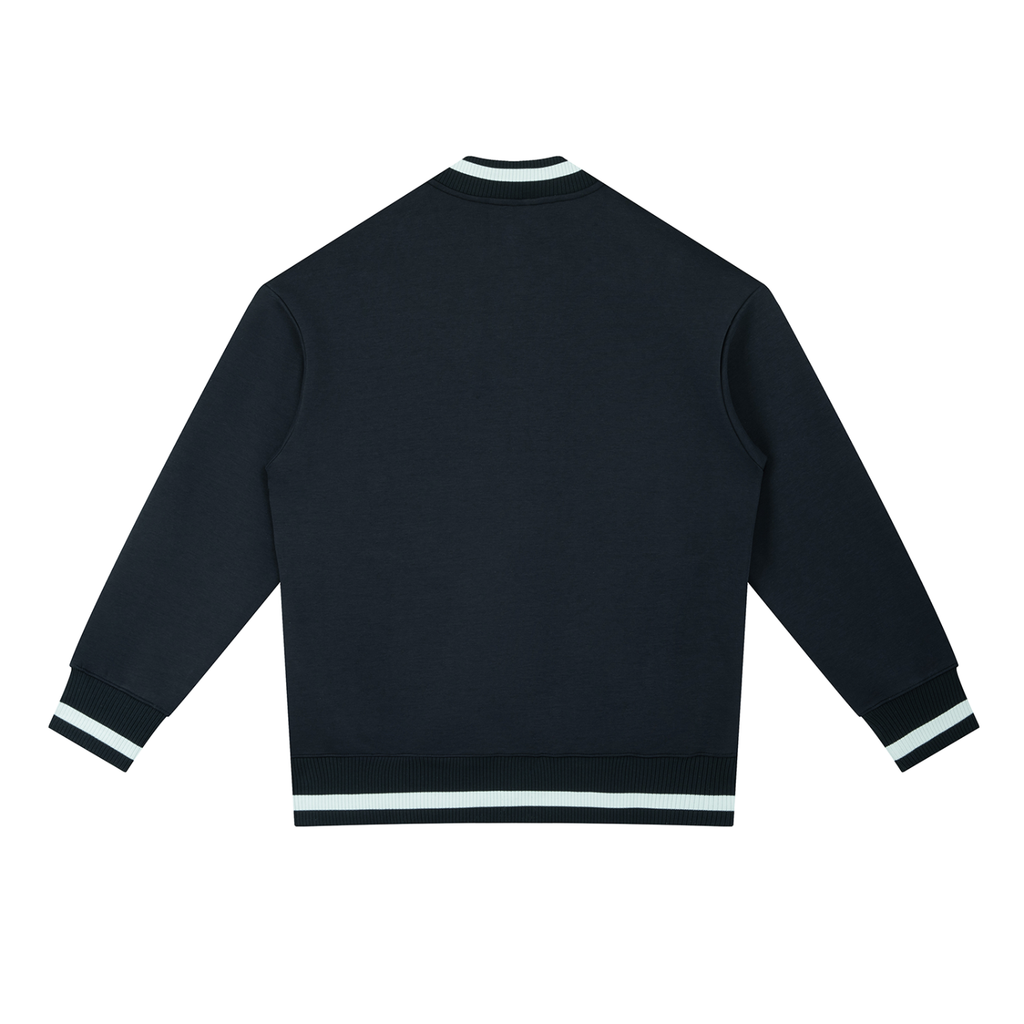 Contrast Piping Zip Bomber Jacket