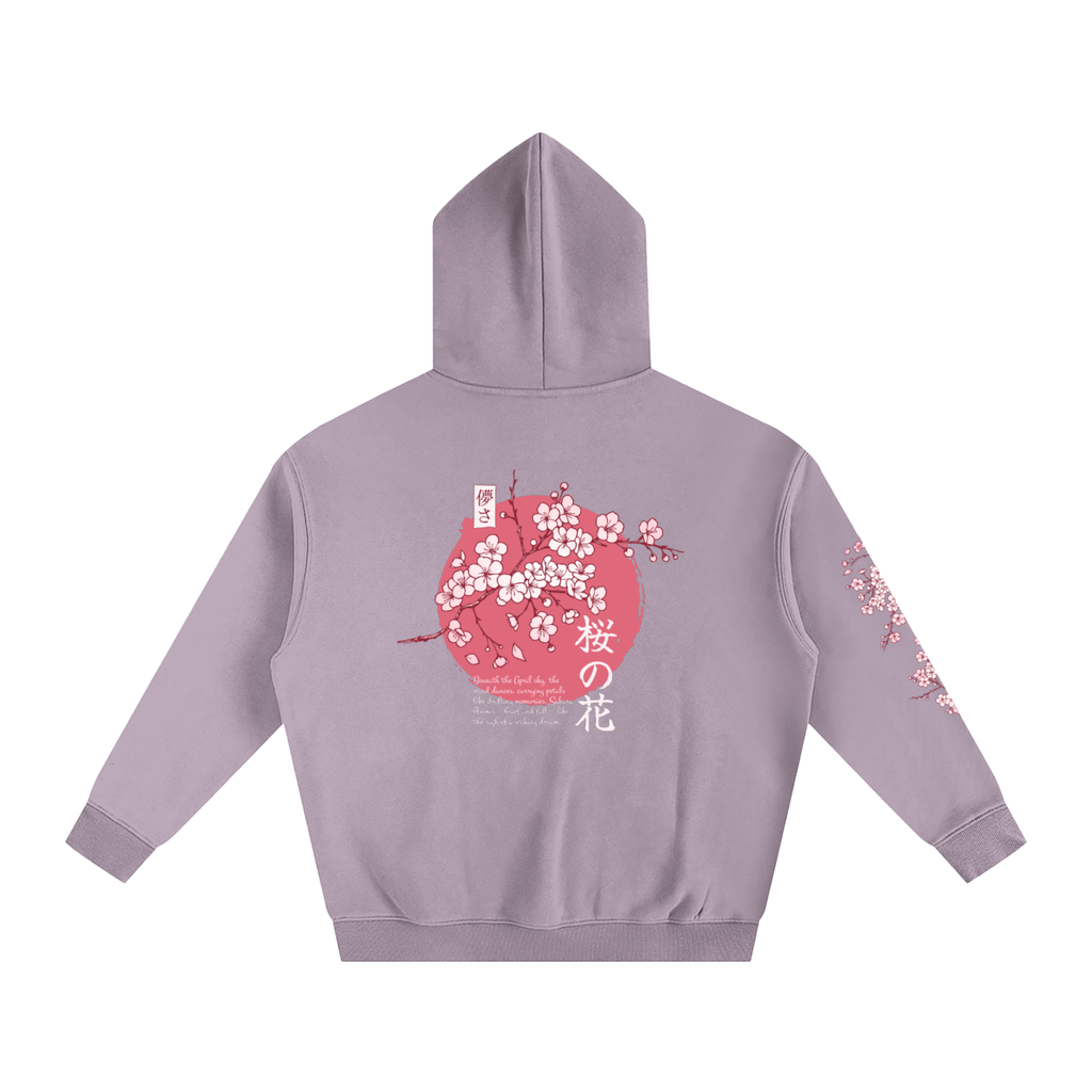 Cherry blossom-Oversize Fleeced Hoodie