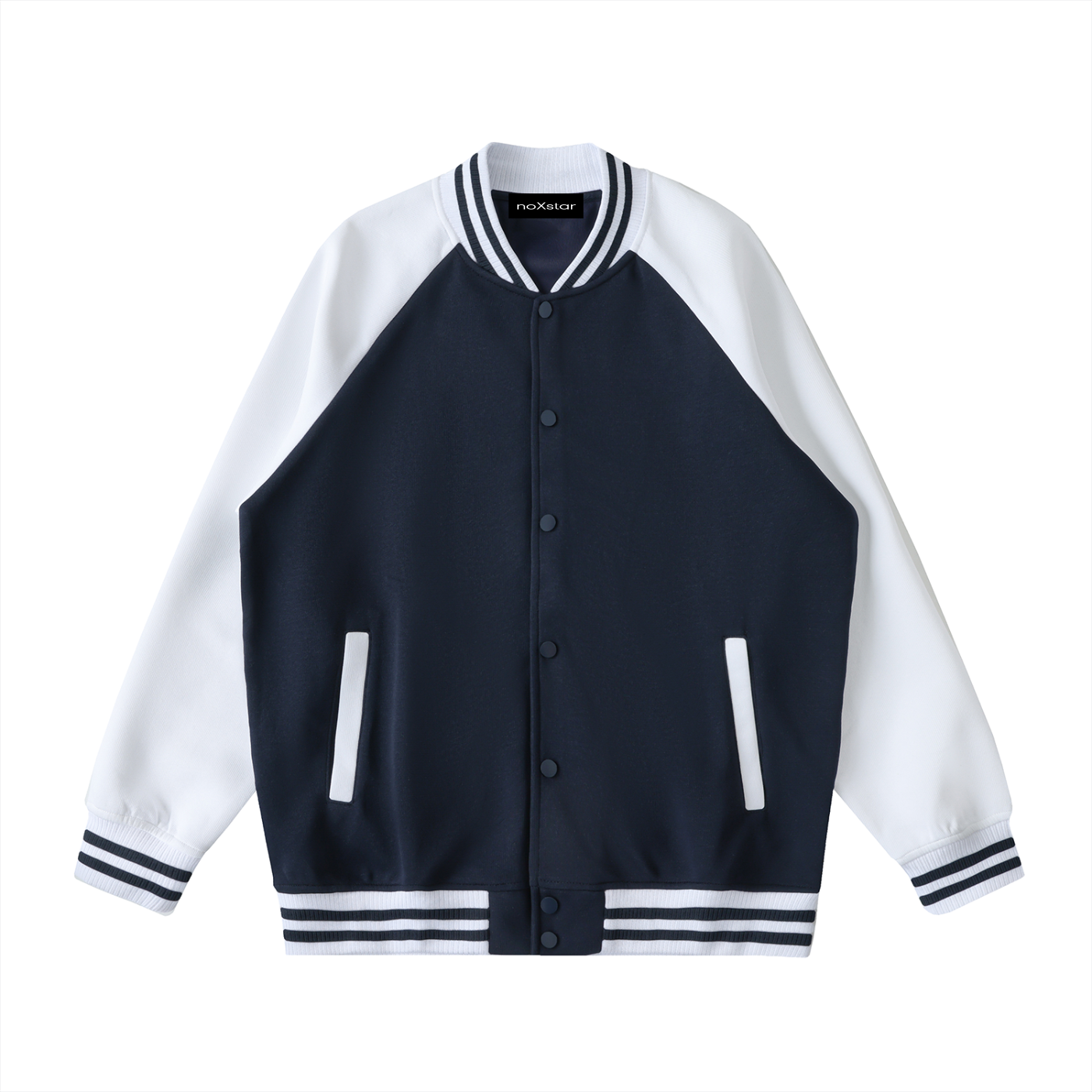 Two Tone Raglan Sleeve Varsity Jacket