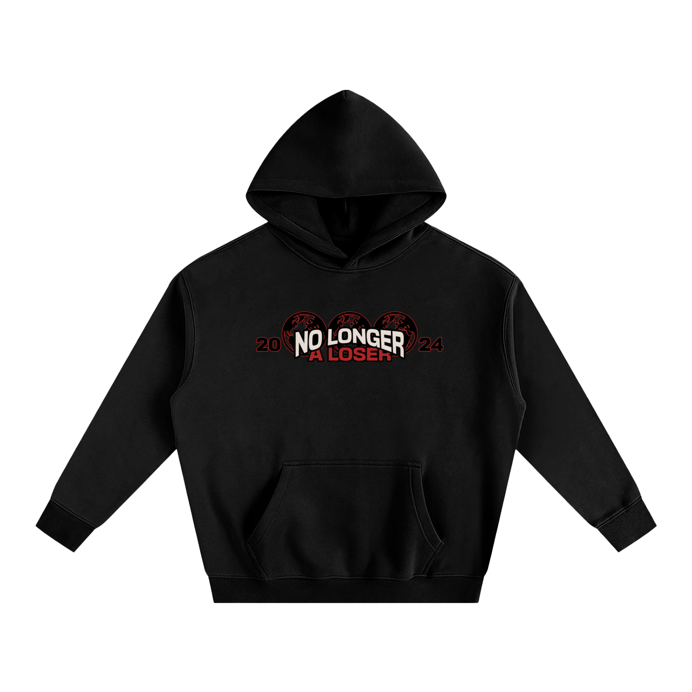 Printed-Oversize Fleeced Hoodie