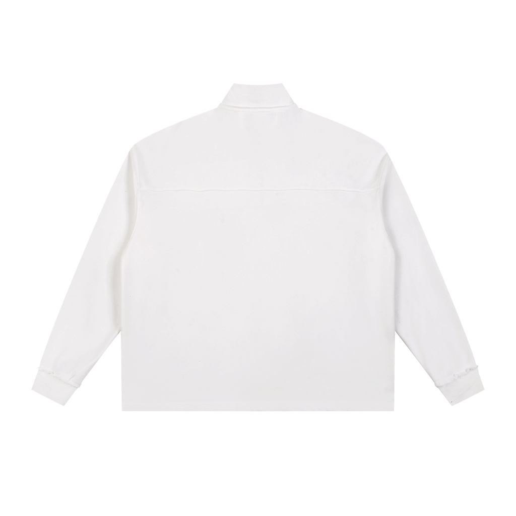 Half-Zip Rolled Edge Fleece Sweatshirt