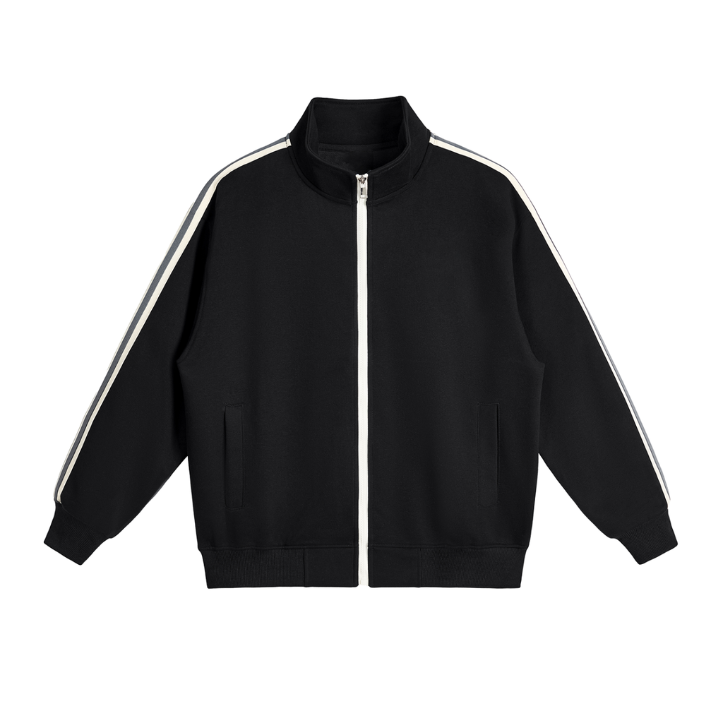 Contrast Side-Stripe Stand Collar  Jacket