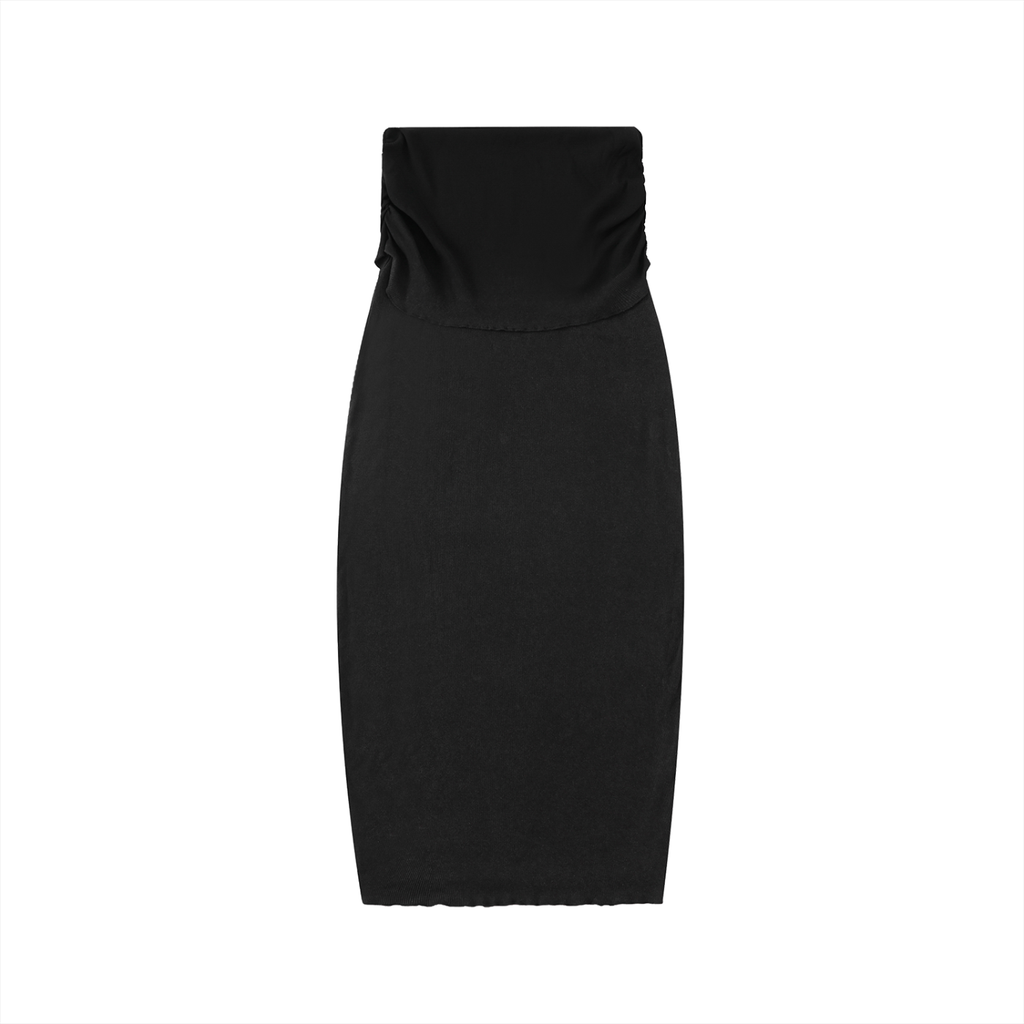 Dyed Washed Straight Hip-Hugging Slim Maxi Skirt