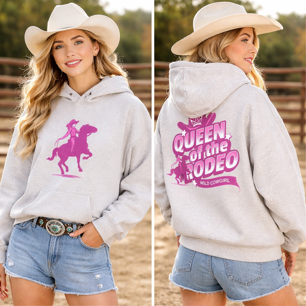 Cowgirl-Oversize Fleeced Hoodie