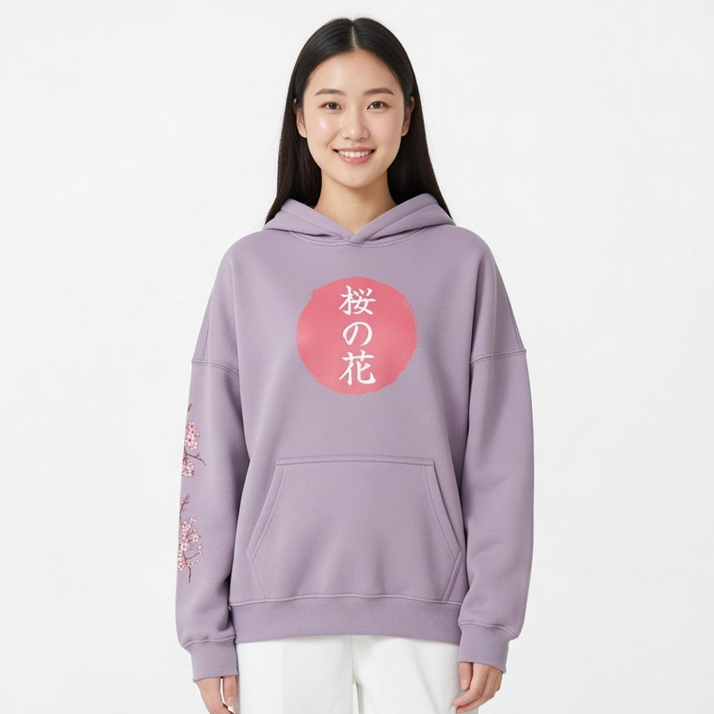 Cherry blossom-Oversize Fleeced Hoodie