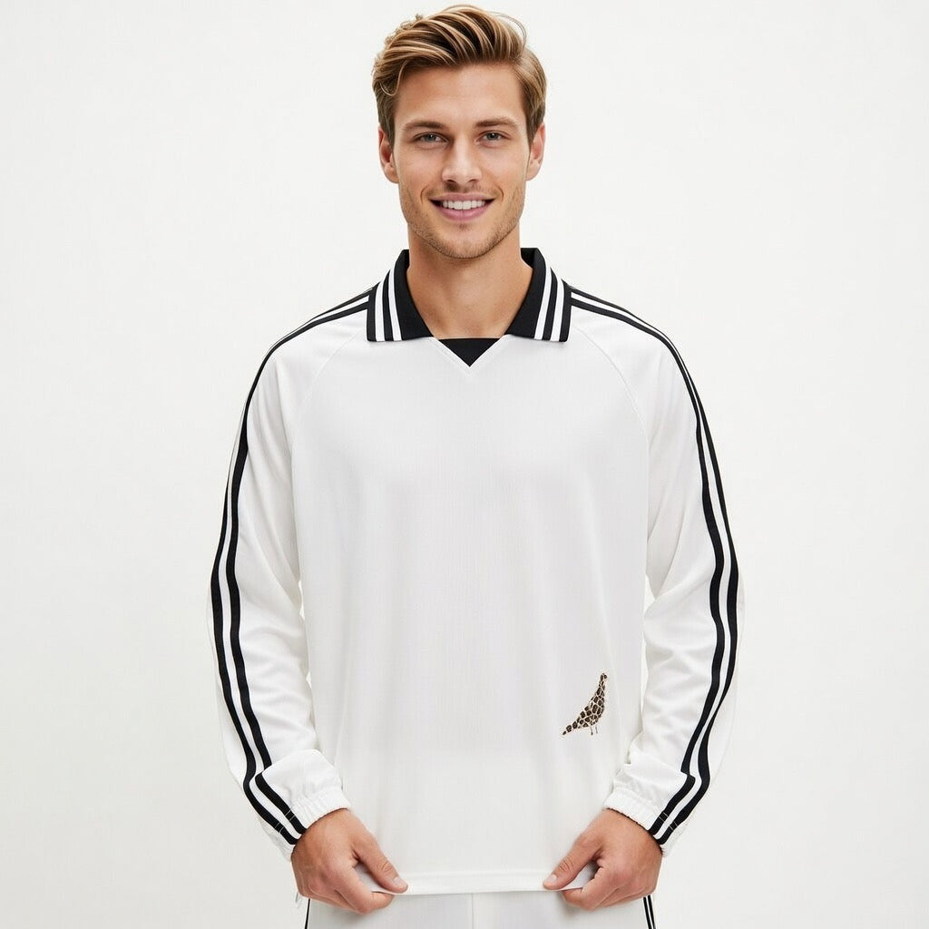 leopardPrint-Contrast Striped Lapel Collar Sweatshirt