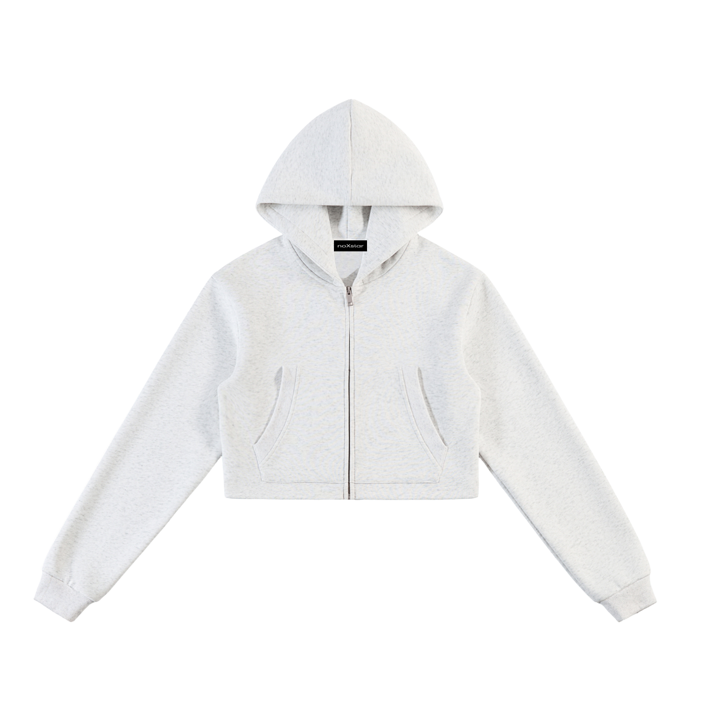 Essential Cropped Zip-Up Hoodie