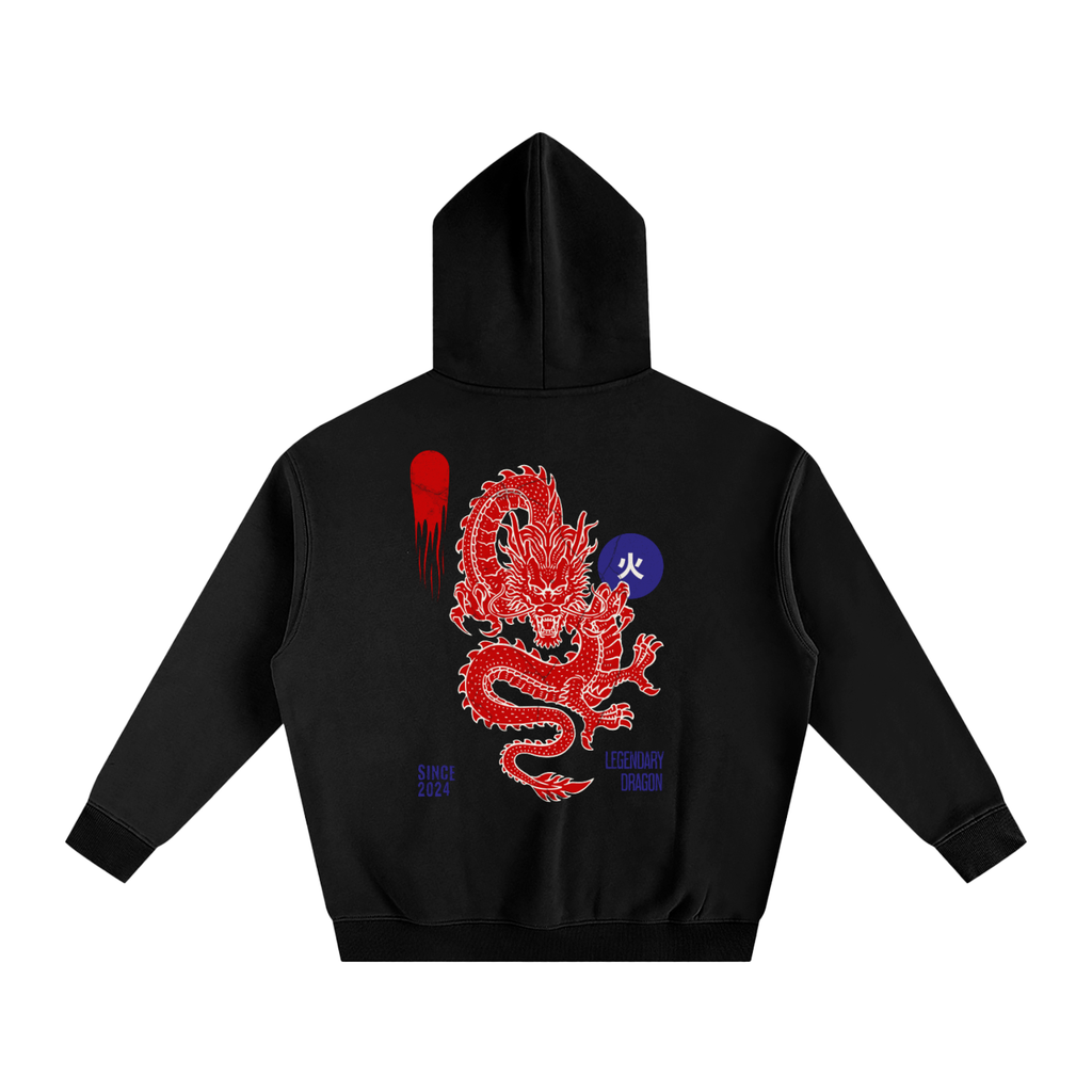 Dragon-Oversize Fleeced Hoodie