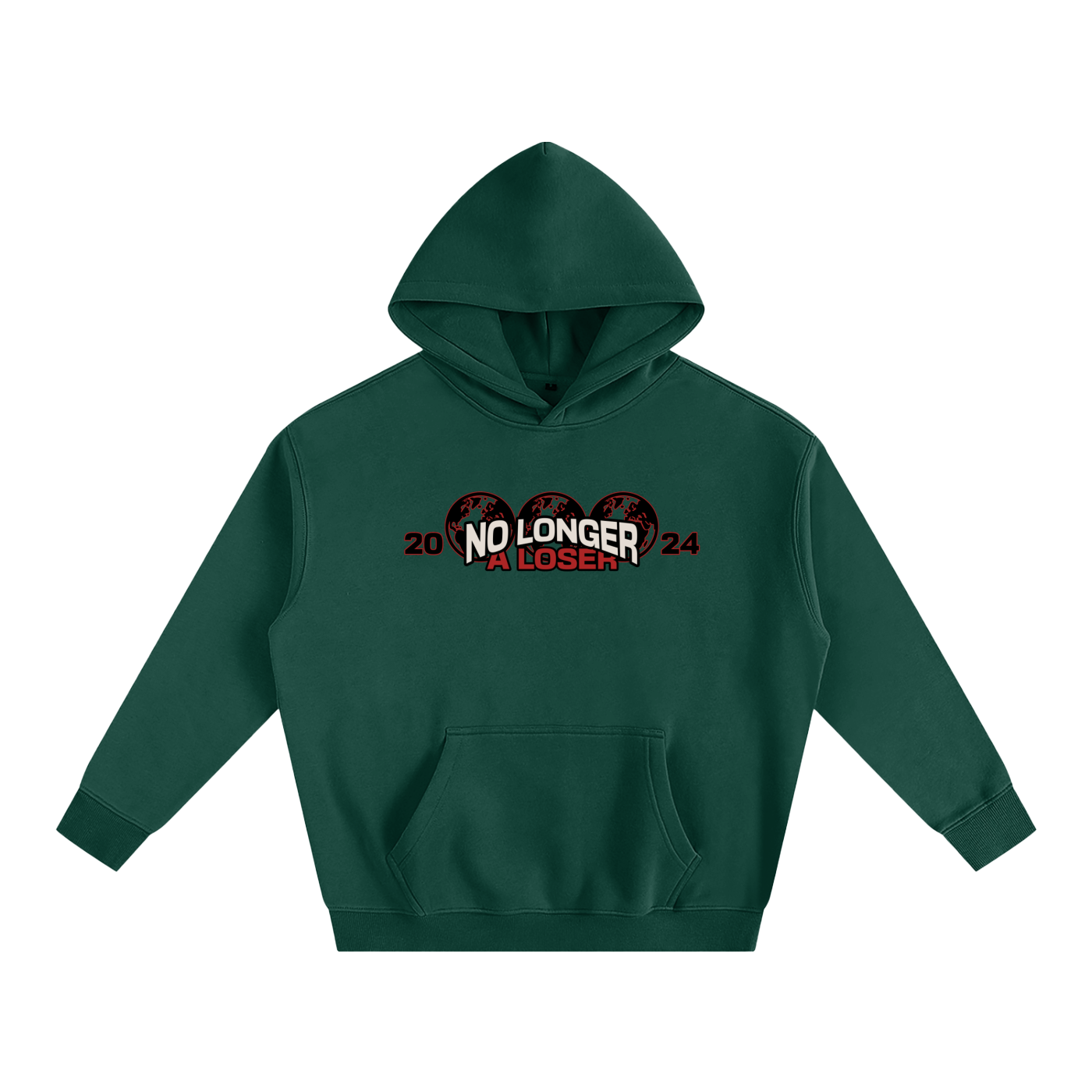 Printed-Oversize Fleeced Hoodie