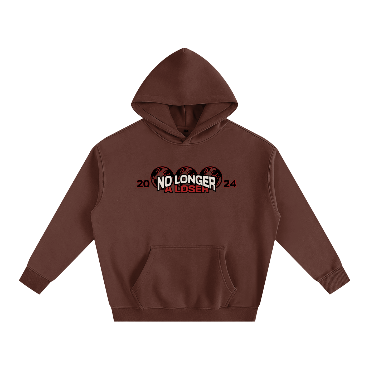Printed-Oversize Fleeced Hoodie