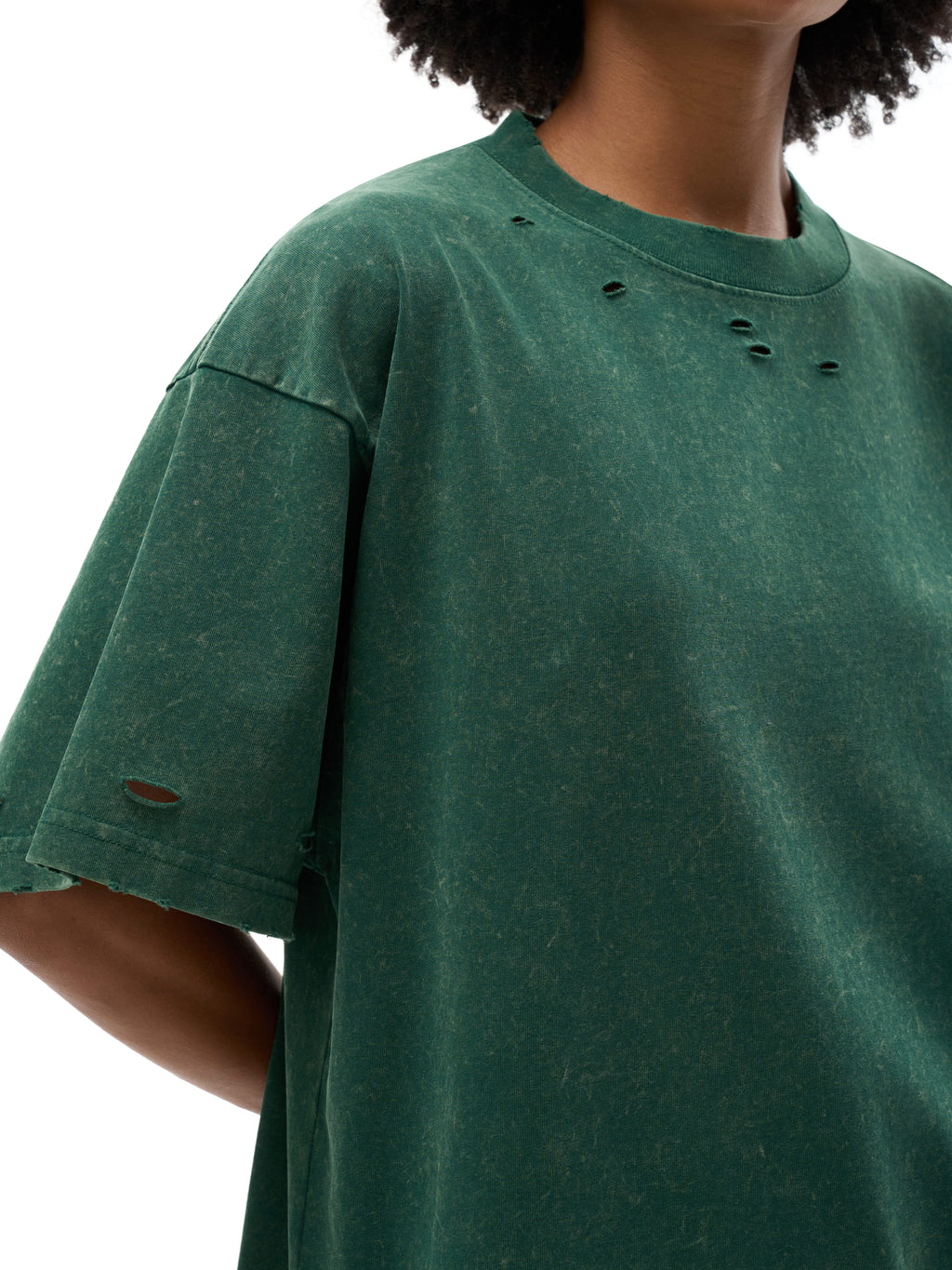 Heavyweight Snow Washed Hand-Frayed T-Shirt