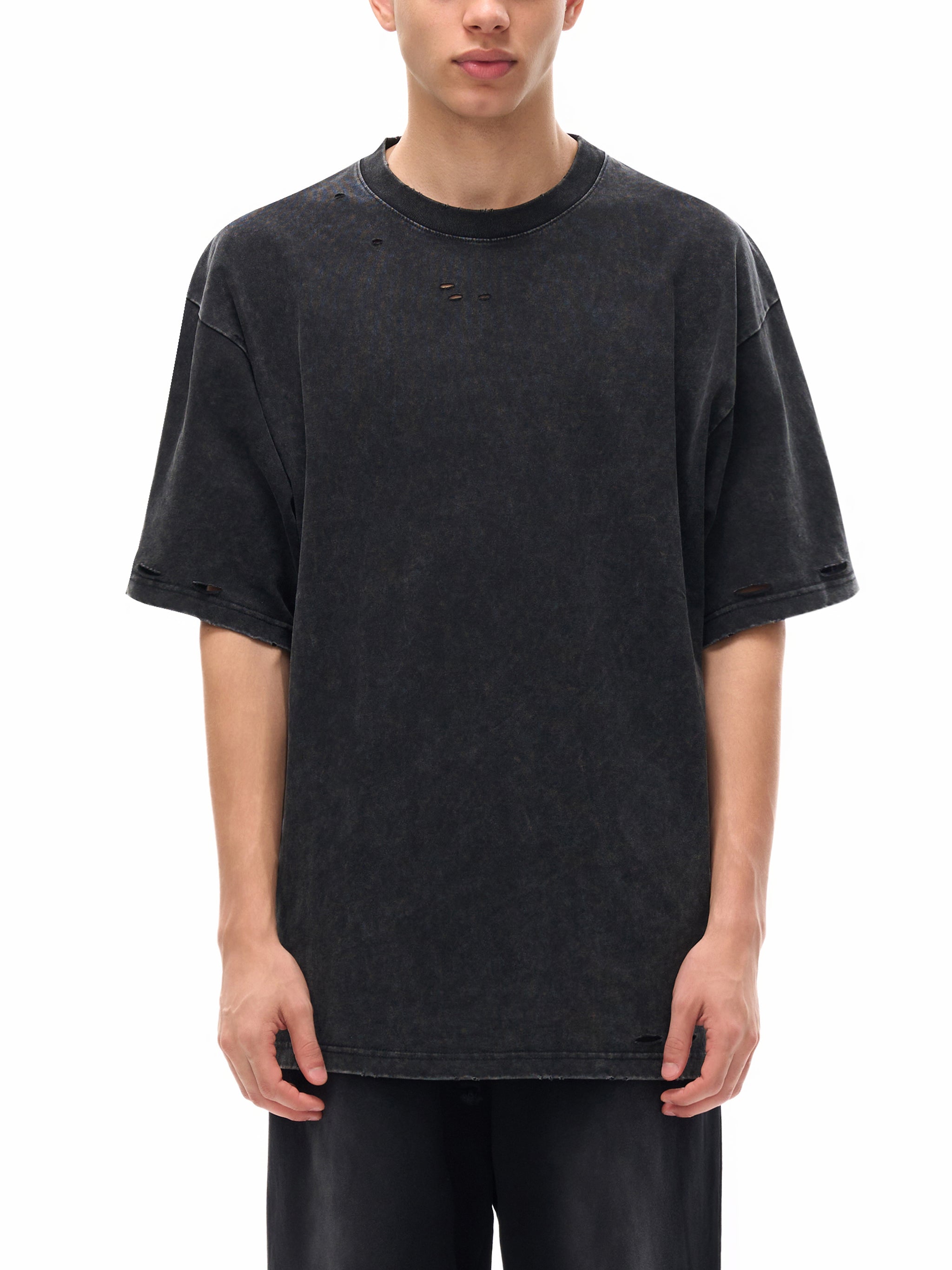 Heavyweight Snow Washed Hand-Frayed T-Shirt