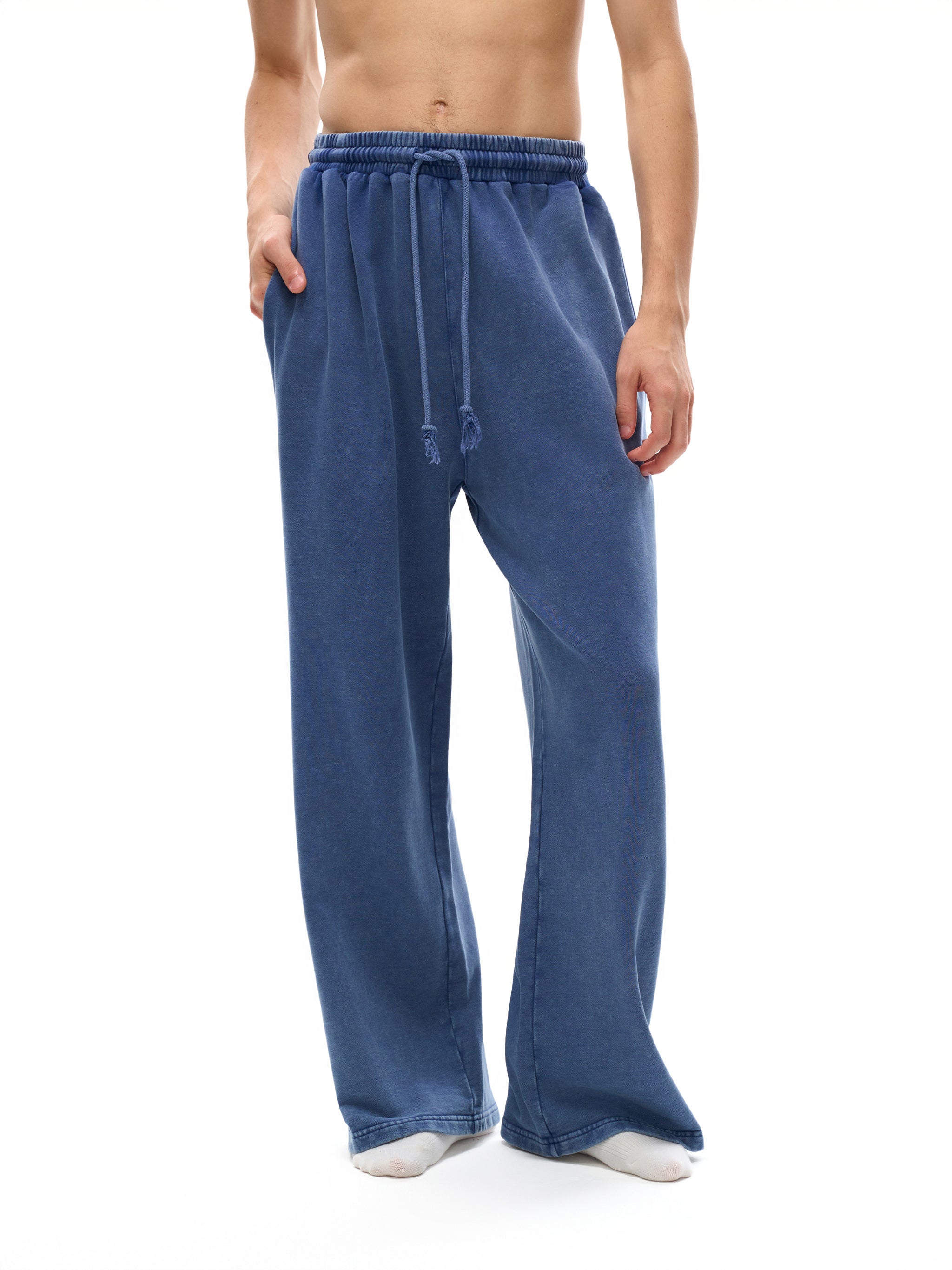 Snow Washed Straight Leg Pants