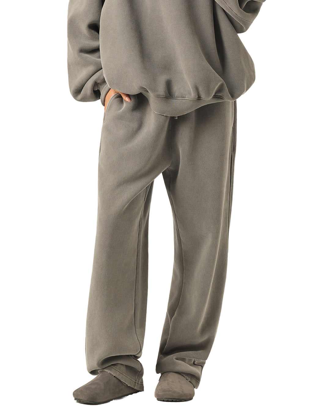 Frayed Enzyme Washed Fleece Sweatpants