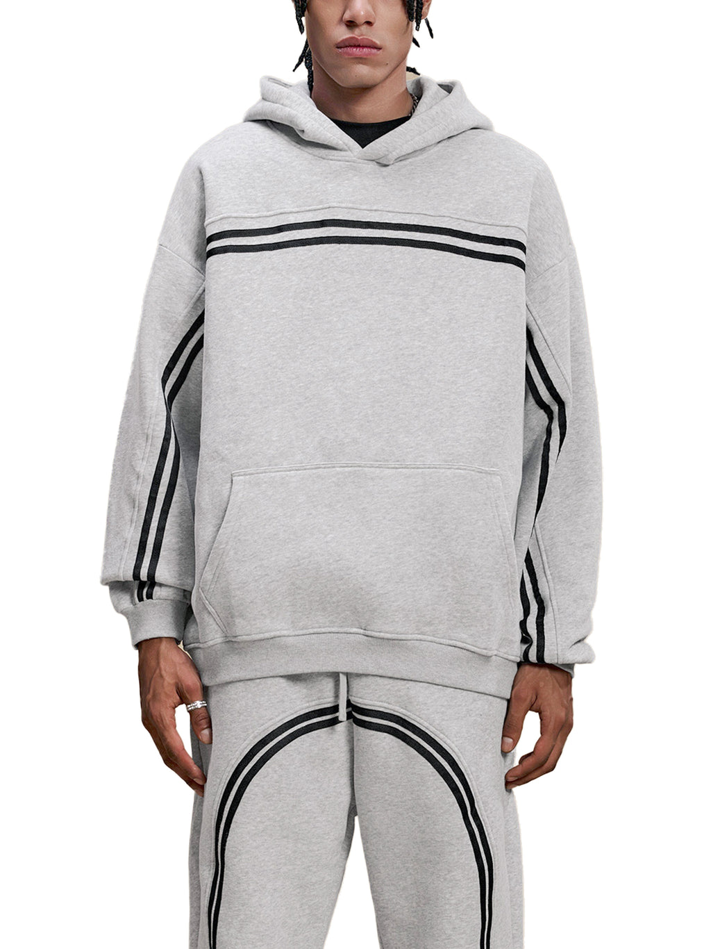 Sun Fade Contrast Tape Fleece Hoodie
